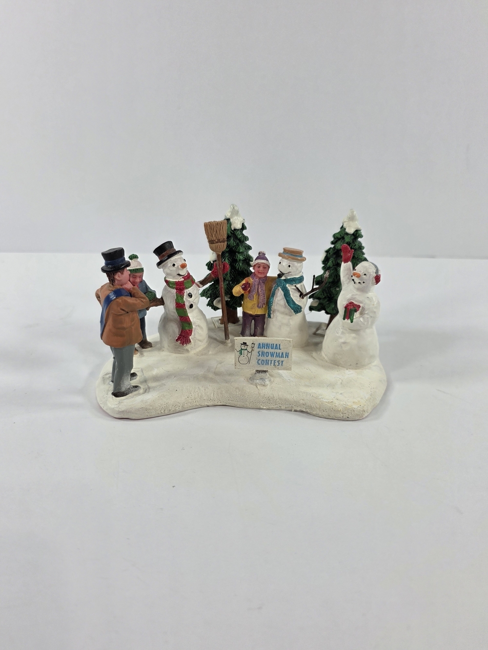 Snowman Contest Snow Winter Village Figurine Accessory Resin Christmas